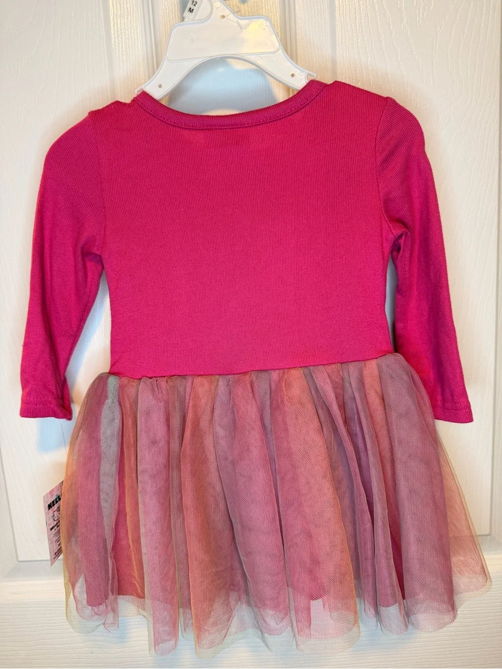 Hello Kitty Girls Pink Sequin Top Multi-Color Tulle Skirt Dress NWT 12 months